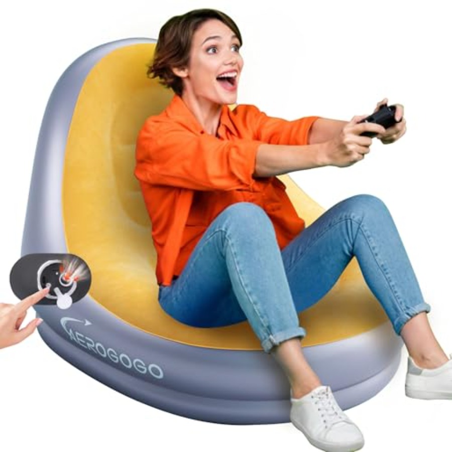 Outdoor Camping High Chair - Inflatable Chair with Built-in Rechargeable Pump,