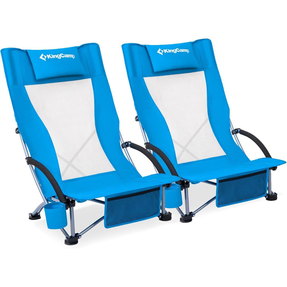 Outdoor Camping High Chair - olding Beach Chair 2 Pack High