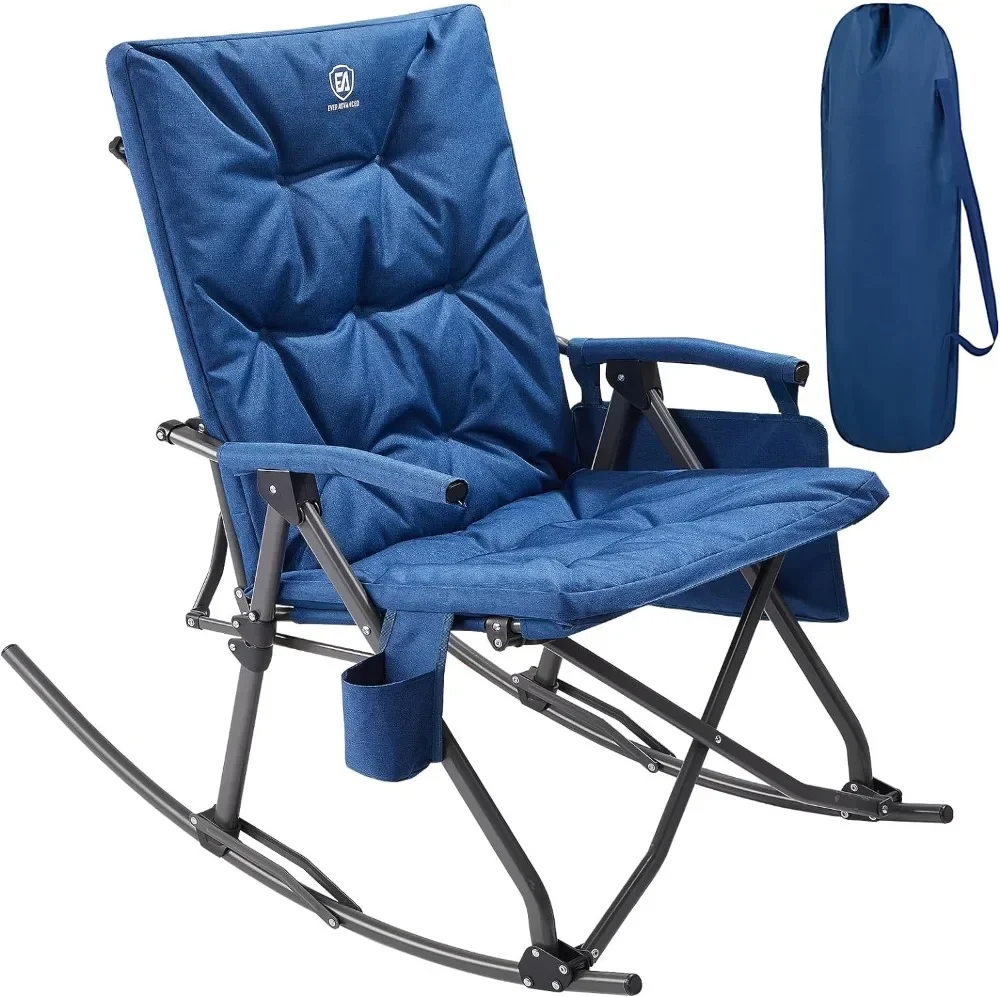 Outdoor Camping Rocker - Oversized Folding Rocking Camping Chair, Padded