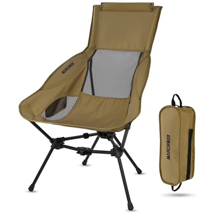 Outdoor Camping High Chair - Lightweight Folding High Back Camping Chair