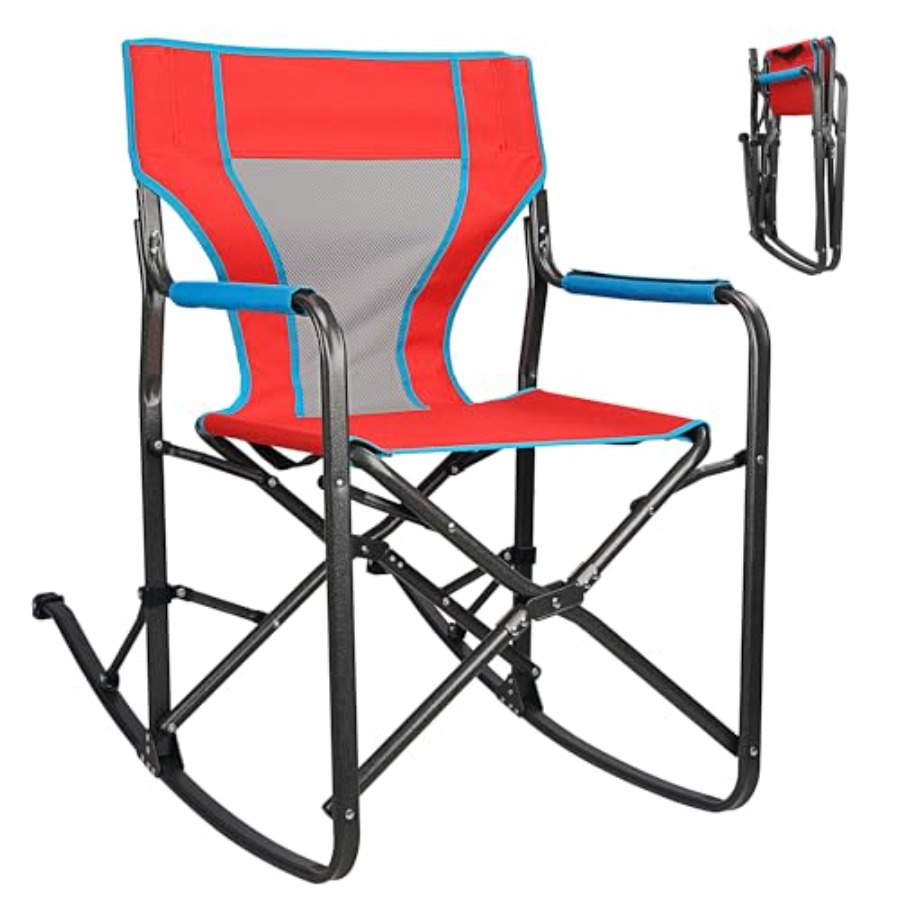 Outdoor Camping Rocker - Oversized Rocking Camping Chair, Portable Folding