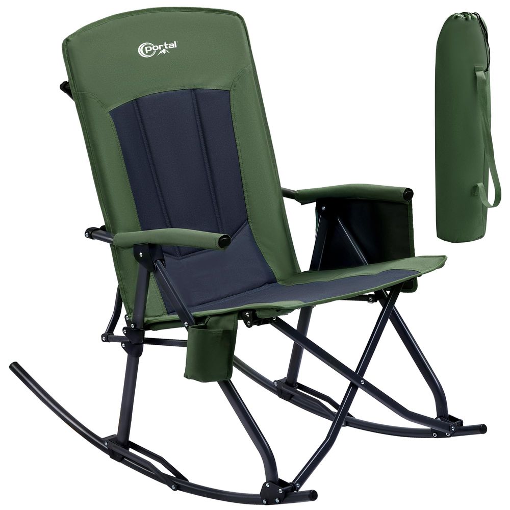 Outdoor Camping Rocker - Oversized Folding Rocking Camping Chair Portable