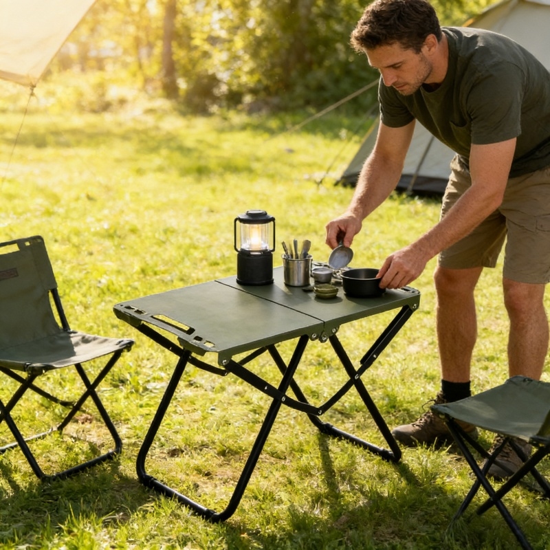 Outdoor Camping Table Foldable - Lightweight Folding Camping Picnic Table Space-Saving