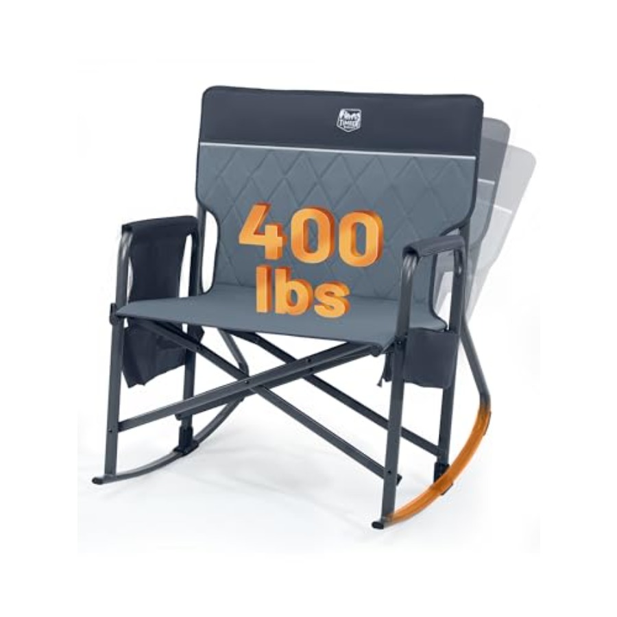 Outdoor Camping Rocker - Folding Oversized Rocking Camping Chair, 400lbs