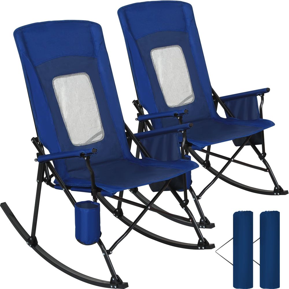 Outdoor Camping Rocker - 2 Pack Rocking Camping Chair for