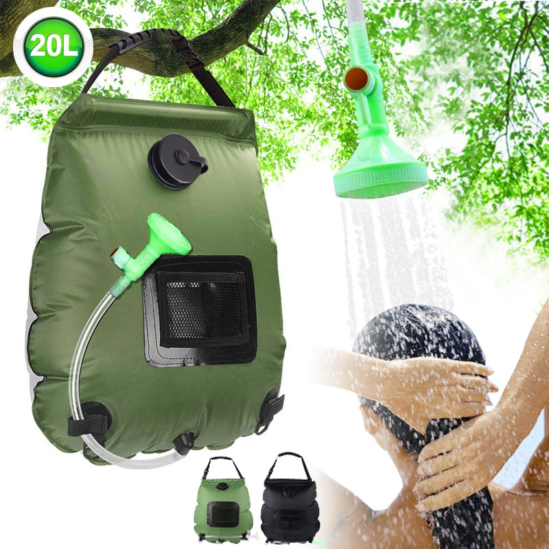 Outdoor Camping Hot Water Shower - Camping Shower Bag 20L Solar Heating