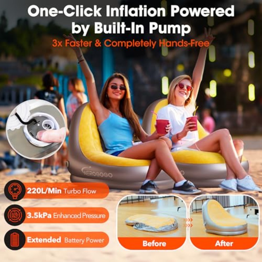 Inflatable Chair with Built-in – Outdoor Camping High Chair Bewertung und Preis