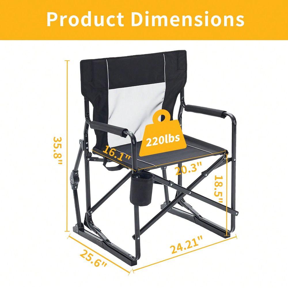 Folding Rocking Chair With Sol – Outdoor Camping Rocker Bewertung und Preis