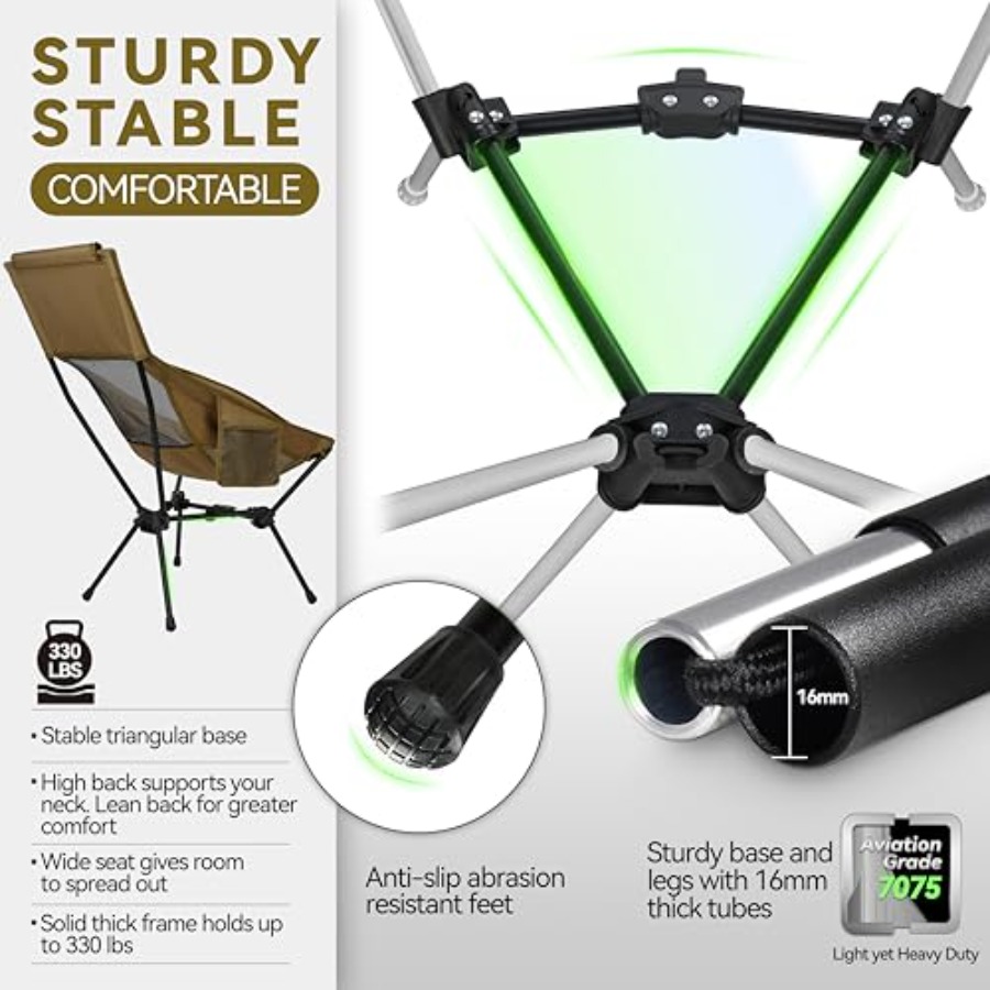Lightweight Folding High Back  – Outdoor Camping High Chair Bewertung und Preis