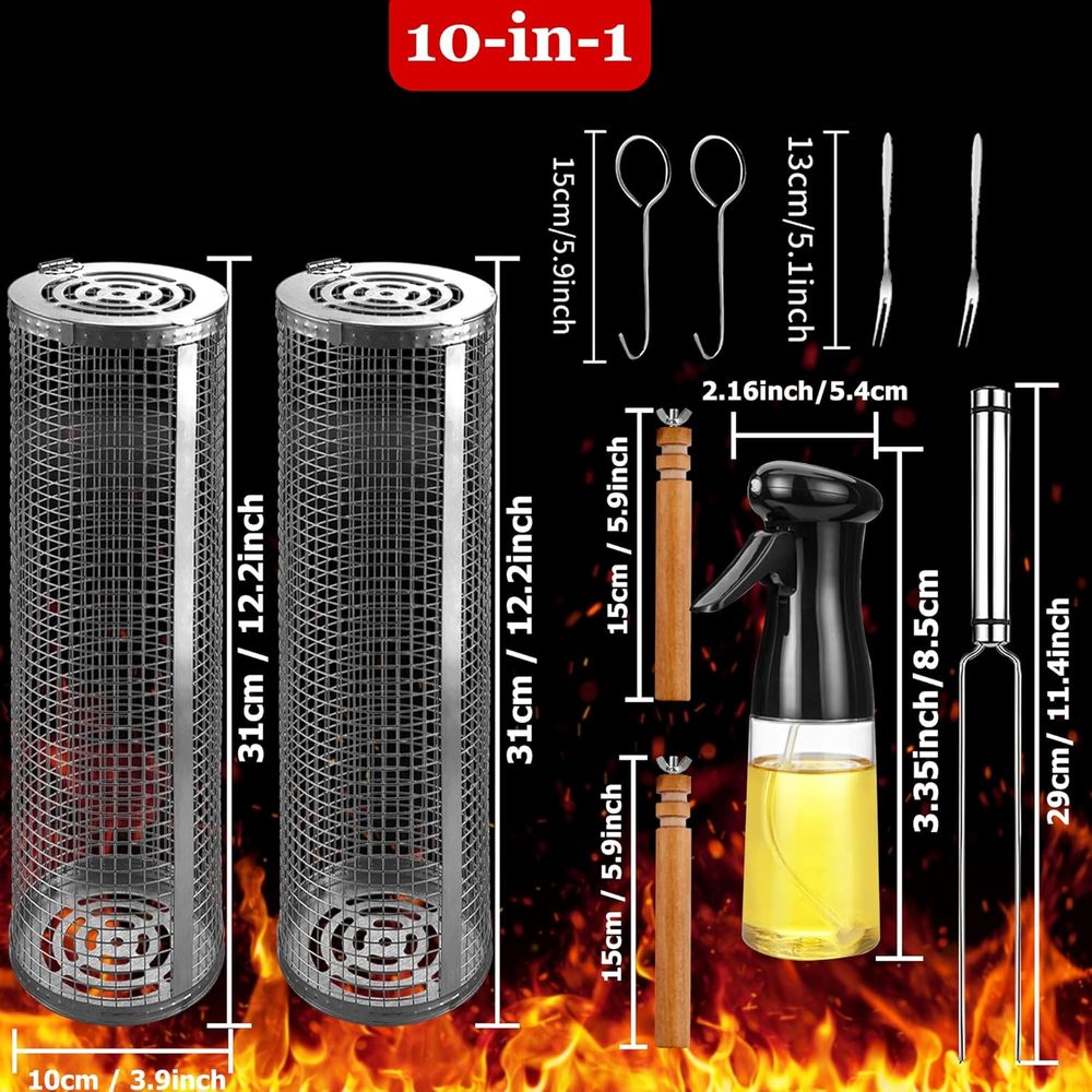 Large Round Stainless Steel Gr – Cooking Outdoor Camping Bewertung und Preis