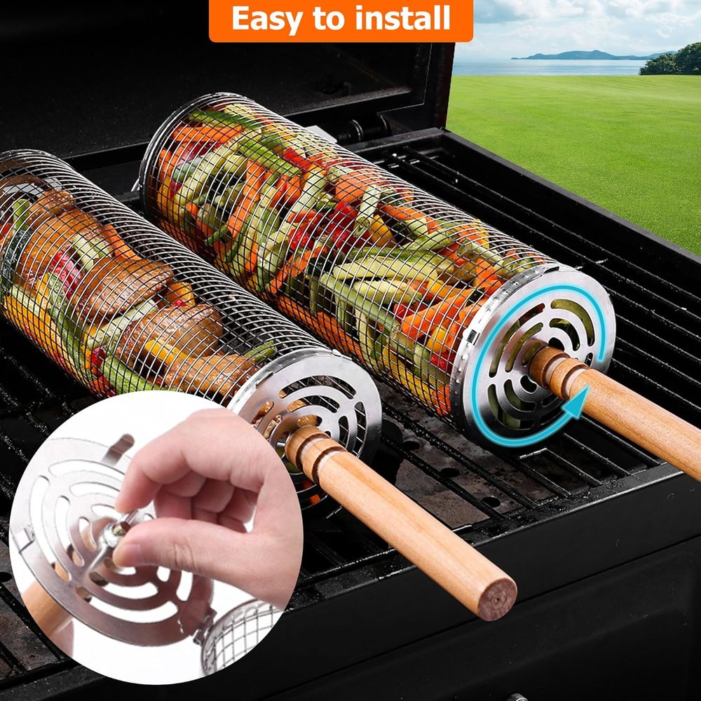 Large Round Stainless Steel Gr – Cooking Outdoor Camping Bewertung und Preis