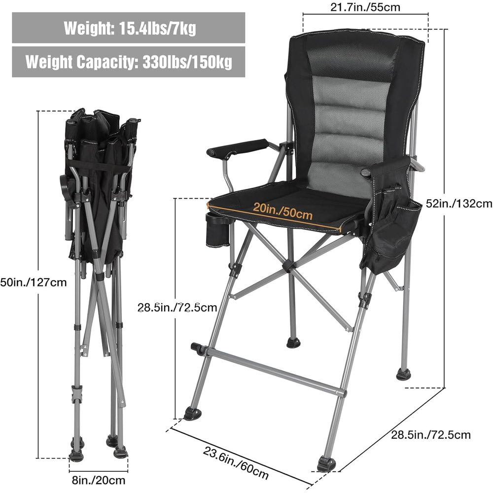Portable High-Back Bar Height  – Outdoor Camping High Chair Bewertung und Preis