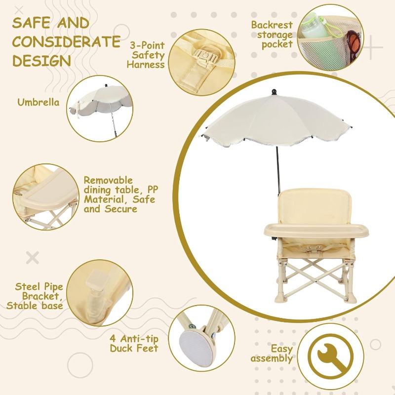 Baby Outdoor Beach Chair with  – Outdoor Camping Table Foldable Bewertung und Preis