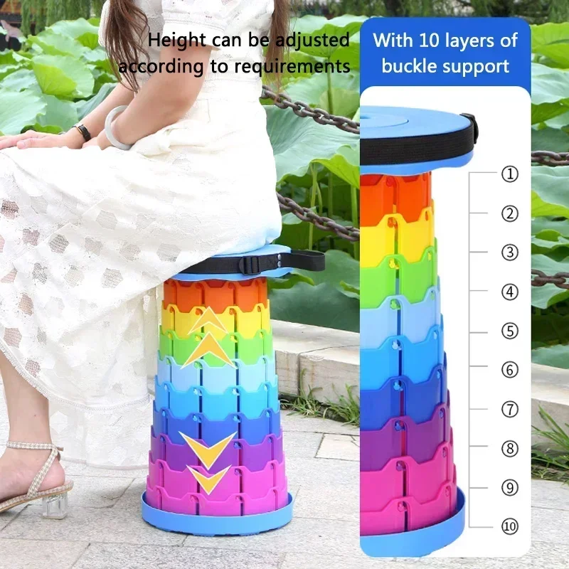 Thickened Rainbow Retractable  – Outdoor Camping High Chair Bewertung und Preis