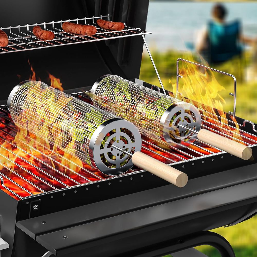 Set of 2 Stainless Steel BBQ G – Cooking Outdoor Camping Bewertung und Preis
