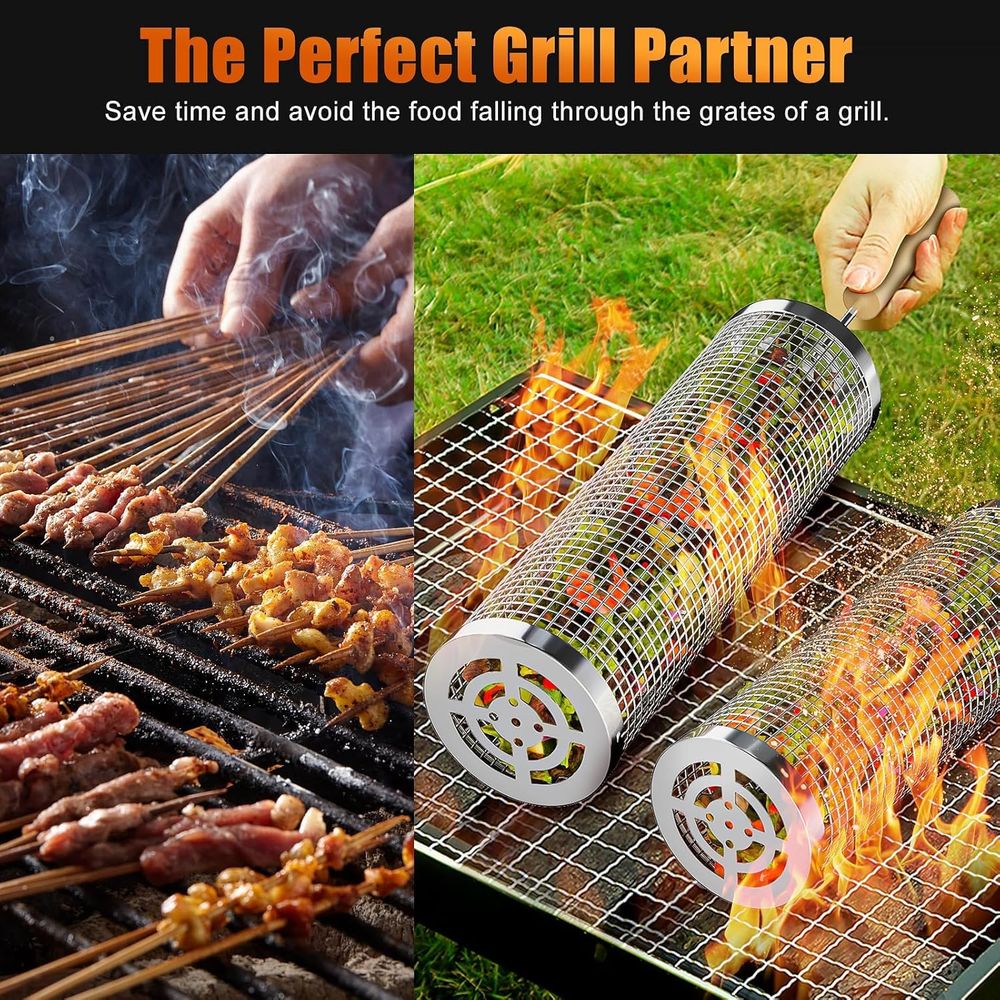 Set of 2 Stainless Steel BBQ G – Cooking Outdoor Camping Bewertung und Preis