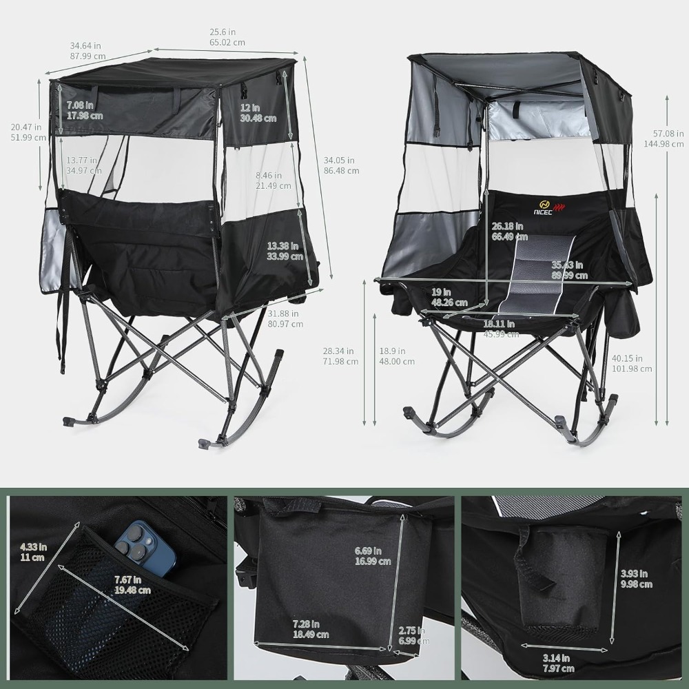 Heated Rocking Camping Chair w – Outdoor Camping Rocker Bewertung und Preis