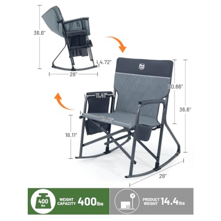 Folding Oversized Rocking Camp – Outdoor Camping Rocker Bewertung und Preis