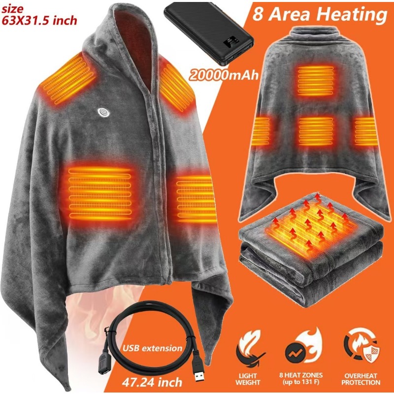 2025 NewUSB Heated Shawl Blank – Outdoor Camping Heated Blanket Bewertung und Preis
