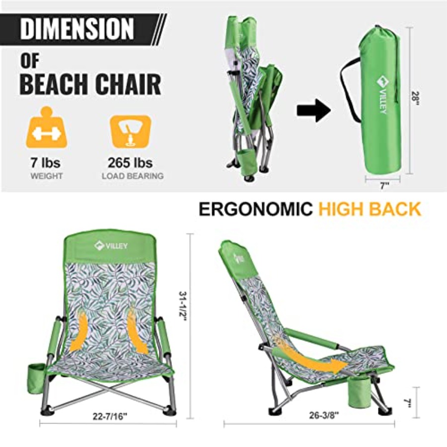 Low Beach Chairs for Adults 2  – Outdoor Camping High Chair Bewertung und Preis